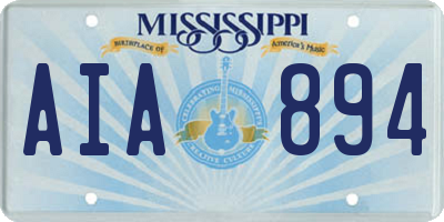 MS license plate AIA894