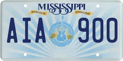 MS license plate AIA900