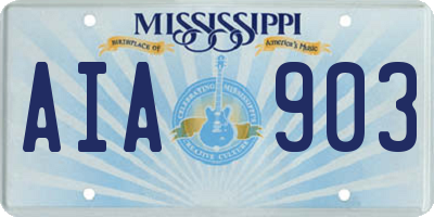 MS license plate AIA903