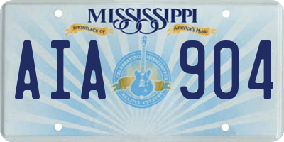 MS license plate AIA904