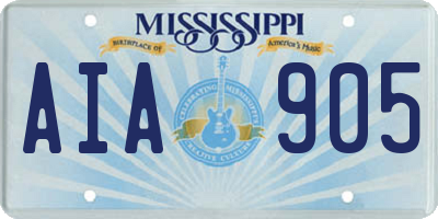 MS license plate AIA905