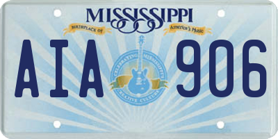 MS license plate AIA906