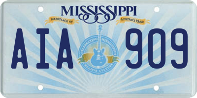 MS license plate AIA909