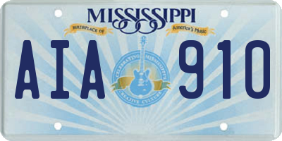 MS license plate AIA910