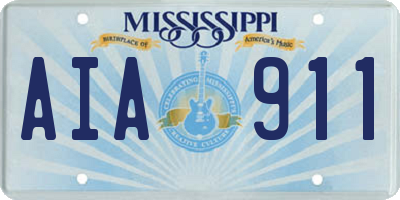 MS license plate AIA911