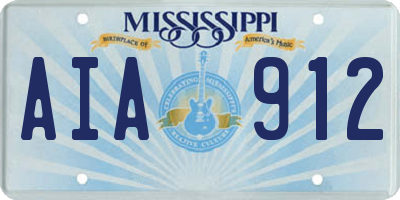 MS license plate AIA912