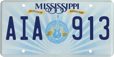 MS license plate AIA913