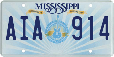 MS license plate AIA914