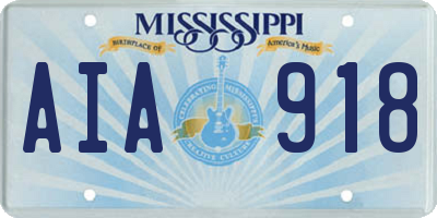 MS license plate AIA918