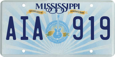 MS license plate AIA919
