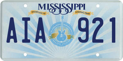 MS license plate AIA921