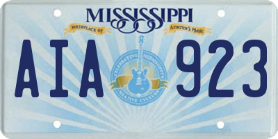 MS license plate AIA923