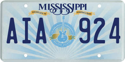 MS license plate AIA924