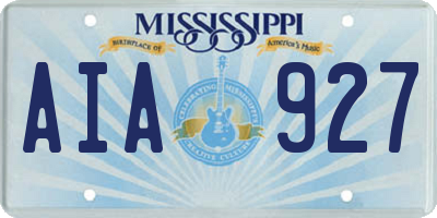 MS license plate AIA927