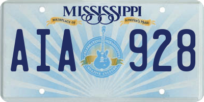 MS license plate AIA928