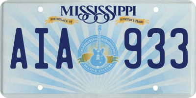 MS license plate AIA933