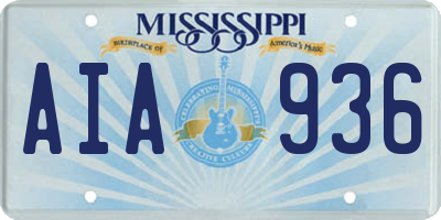 MS license plate AIA936
