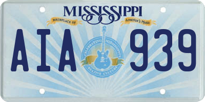 MS license plate AIA939