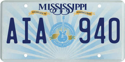 MS license plate AIA940