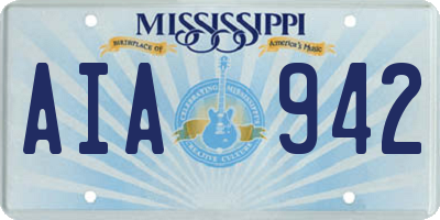 MS license plate AIA942
