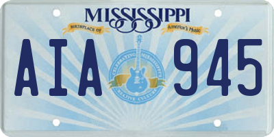MS license plate AIA945