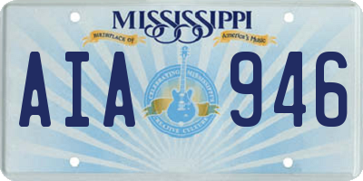 MS license plate AIA946