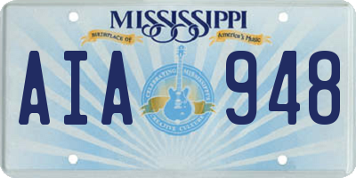 MS license plate AIA948
