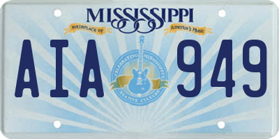 MS license plate AIA949