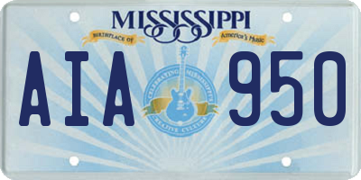 MS license plate AIA950