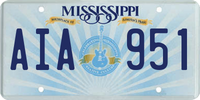 MS license plate AIA951