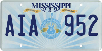 MS license plate AIA952