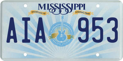 MS license plate AIA953
