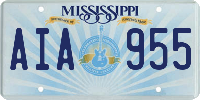 MS license plate AIA955