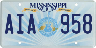 MS license plate AIA958
