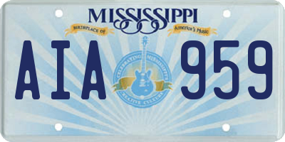 MS license plate AIA959