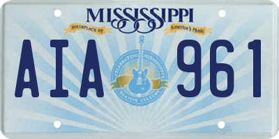 MS license plate AIA961