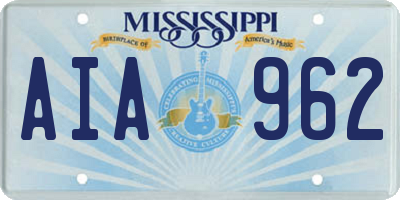 MS license plate AIA962