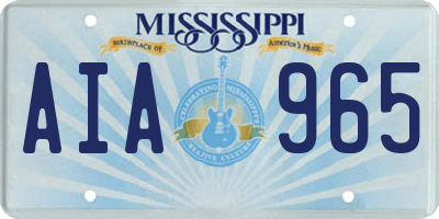 MS license plate AIA965