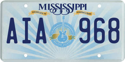 MS license plate AIA968