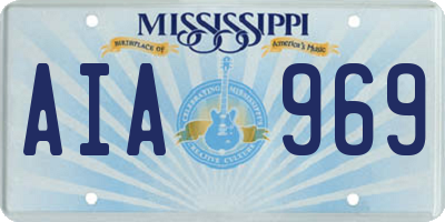MS license plate AIA969
