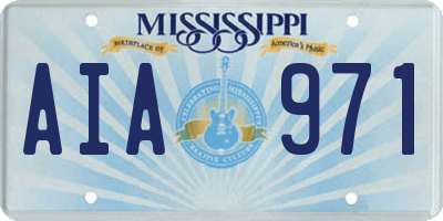 MS license plate AIA971