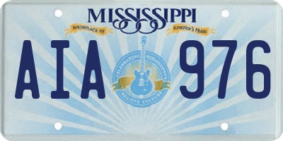 MS license plate AIA976