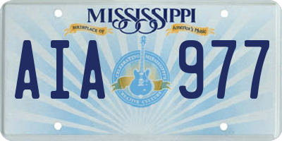 MS license plate AIA977