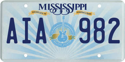 MS license plate AIA982