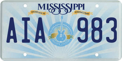 MS license plate AIA983