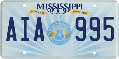 MS license plate AIA995