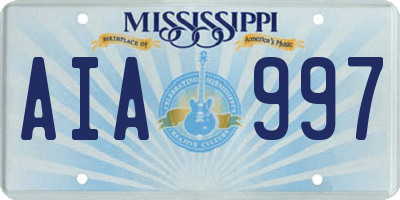 MS license plate AIA997
