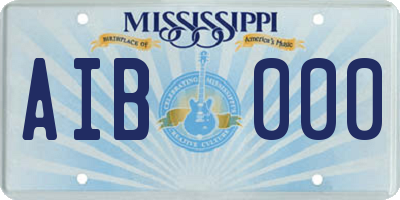 MS license plate AIB000