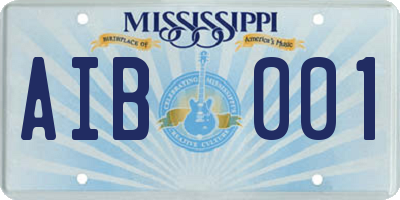 MS license plate AIB001