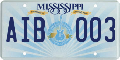 MS license plate AIB003